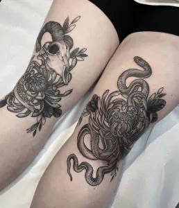 Blackwork Tattoos on Knees