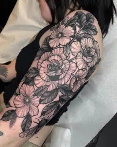 Flowers Blackwork Tattoo