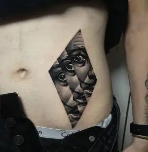 Salvador Dali abstract tattoo