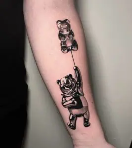 Chrome Winnie the Pooh Tattoo