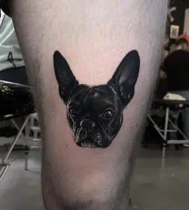 French Bulldog Portrait Tattoo