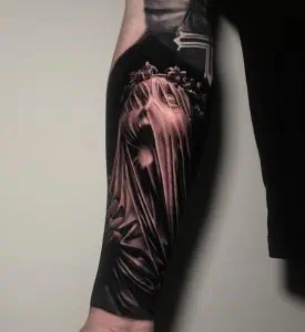 The Veiled Virgin horror tattoo