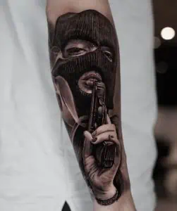 Masked Robber Woman Tattoo