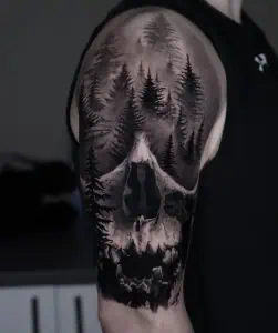 Half Sleeve Tattoo Black and Grey