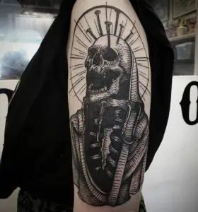 Death engraving tattoo