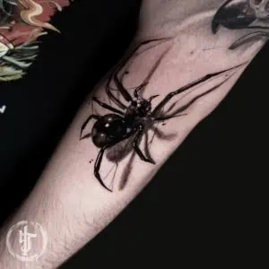 Black and Grey Spider Tattoo London