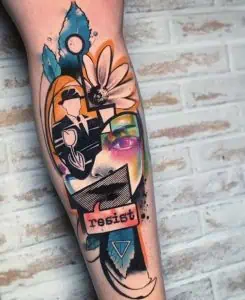 Abstract Collage Tattoo