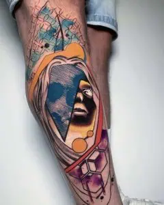 Abstract Face Tattoo