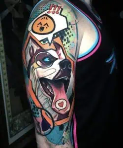 Modern Abstract Dog Tattoo