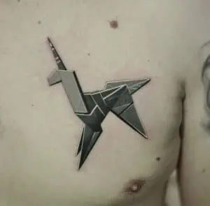 Abstract Origami Capricorn Tattoo