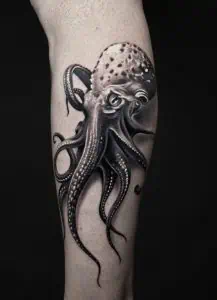 Octopus Tattoo Black and Grey