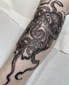 Dot Work Octopus Tattoo