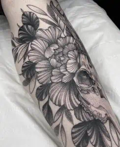 Floral Dotwork Tattoo
