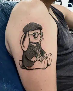 Cartoon rabbit tattoo