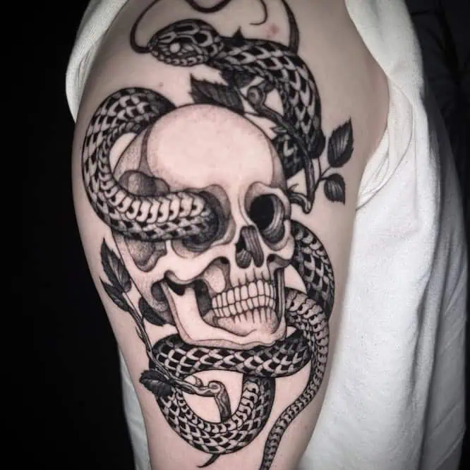 Jennifer Black and Grey Illustrative Tattoo Artist